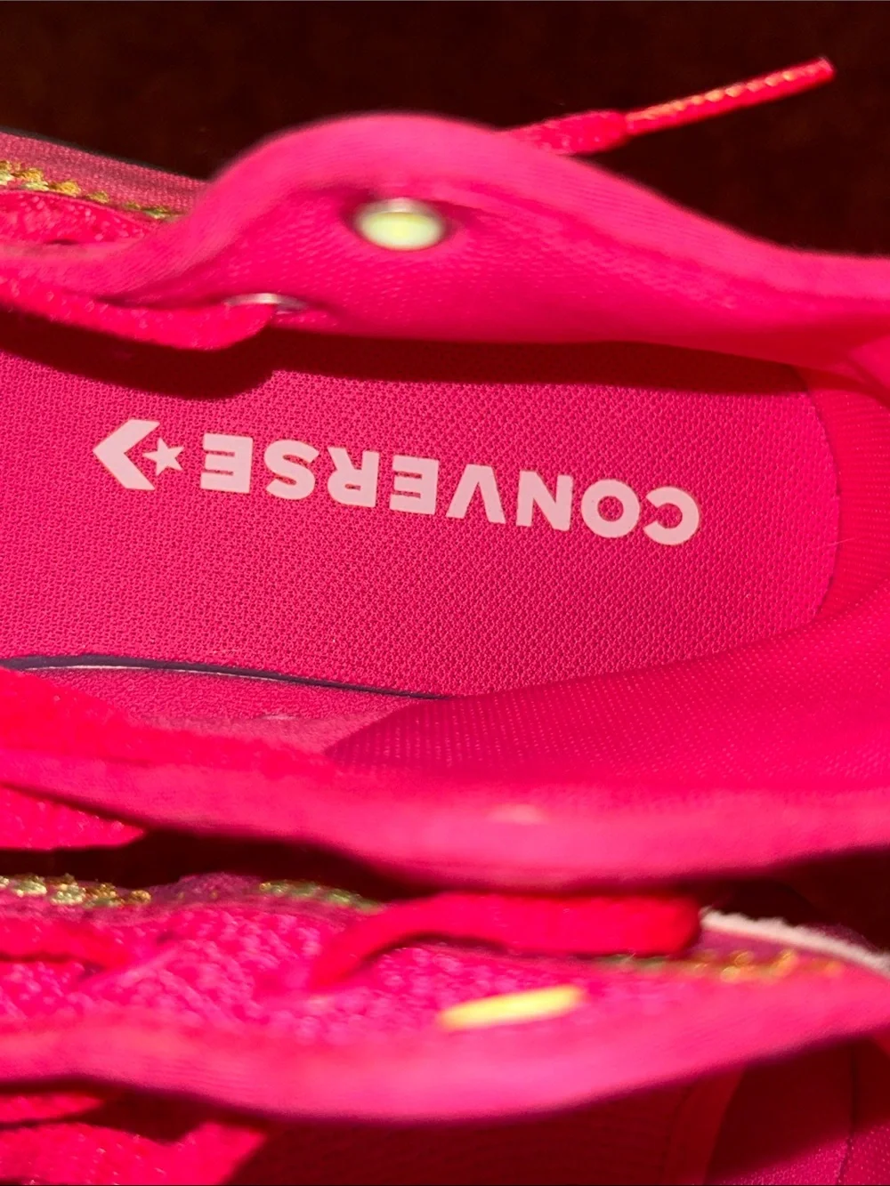 Converse Kids High-Top Sneakers in Hot Pink with Yellow Stitching